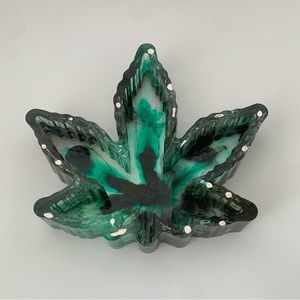 420 Leaf Tray Colorful Handmade Resin Art Beautiful Bold Colors Ash Tray Smoker